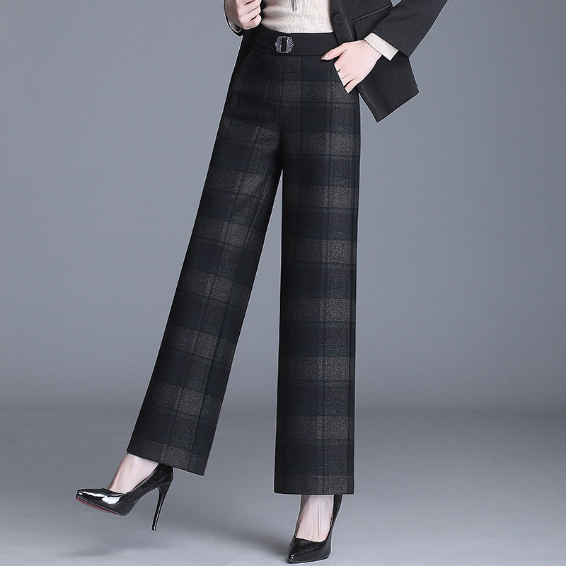 宽松阔腿裤中年秋冬季毛呢妈妈裤子 娇兰芭莉中老年女装