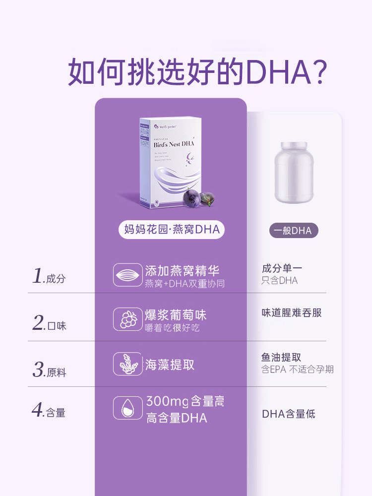 dha孕妇专用妈妈花园孕期哺乳期 hbuy海外孕产妇DHA