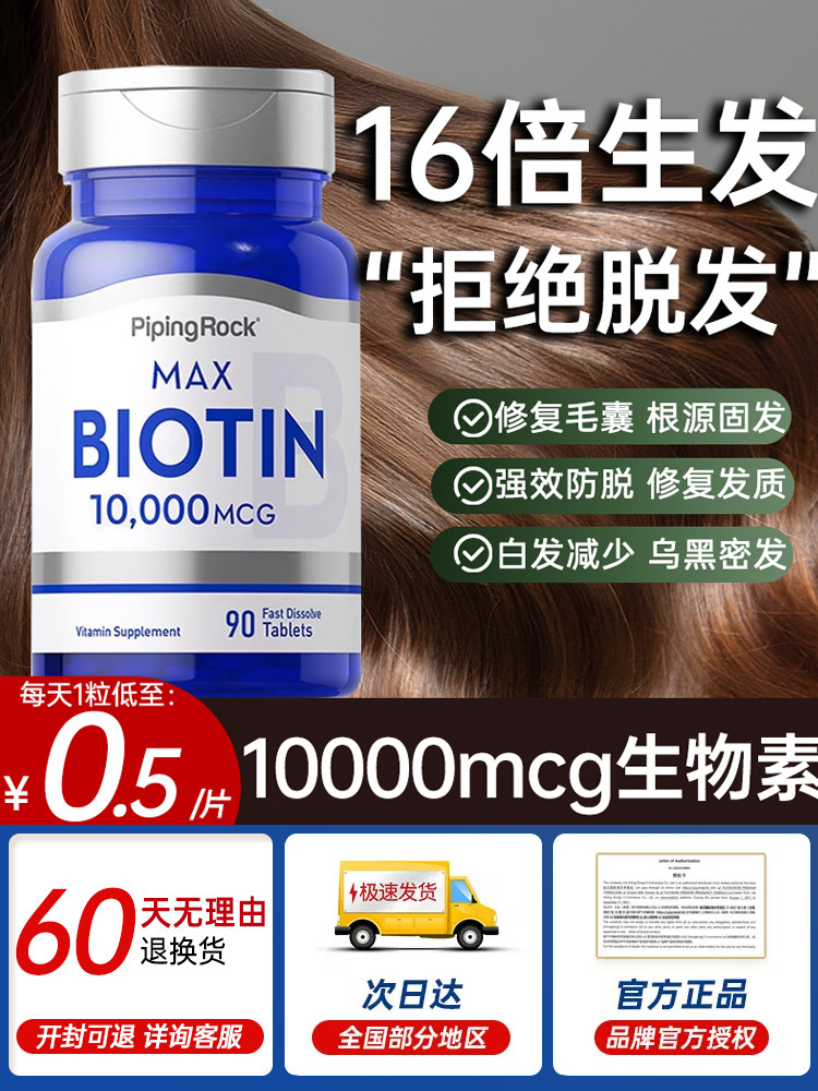 朴诺生物素防脱发生发增发密发B7维生素H掉发护发biotin保健品-图2