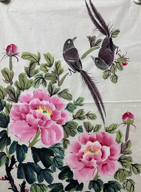 捡漏名人手绘真迹几十年前的花鸟画值得收藏学习老字画拍卖