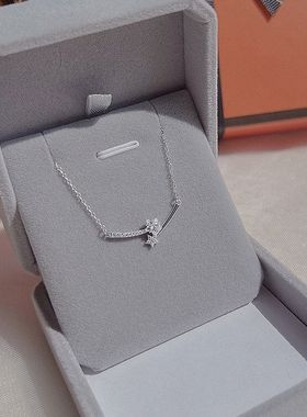 s925纯银微笑流星项链女韩版轻奢高级感锁骨链小众设计感星星吊坠