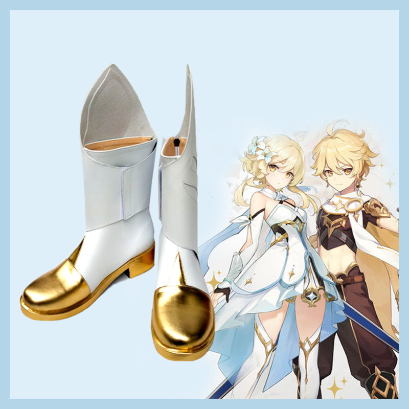 萌萌动漫 原神cos女主 旅行者 cosplay鞋子短款