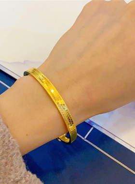 金店同款凹凸爆闪龙鳞手镯