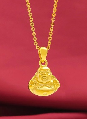 镀金女士迷你小金佛项链