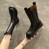 Martens, летние тонкие белые челси на платформе, модель весна/осень 2021 года, средней длины