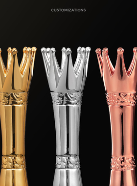 新款皇冠镀金奖杯奖牌定制定做金属树脂销冠颁奖奖品创意刻字年会