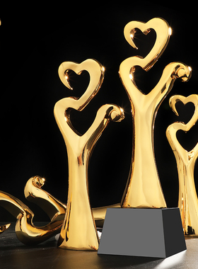 奥斯卡小金人创意金属奖杯树脂奖杯五角星水晶奖杯定制刻字金年会