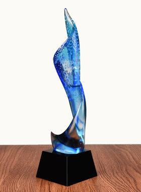 奖杯定制 琉璃奖杯定做 个人表彰奖杯优秀员工奖杯企业奖优秀年会