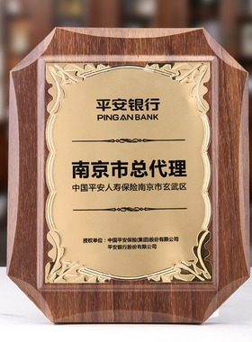 三等功牌匾定制金箔奖牌定做荣誉加盟特约经销商木质授权定做年会