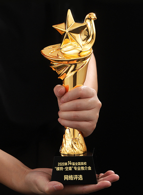 树脂奖杯定制定做创意五角星金属经销商授权水晶杯颁奖纪念品年会