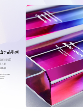 退休纪念水晶奖杯定制先进个人奖牌定制定做创意优秀员工冠军年会