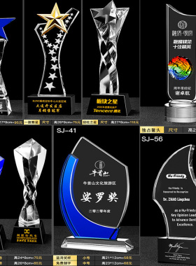 水晶奖杯定制刻字大拇指创意五角星礼物篮球赛区儿童年会彩印年会