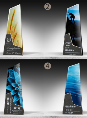 水晶奖杯定制定做彩印创意奖牌刻字年会颁奖优秀员工纪念品高年会