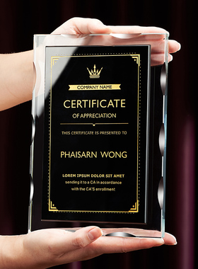 授权牌定制定做棕榈奖水晶奖杯奖牌荣誉牌匾经销商木托加盟牌年会