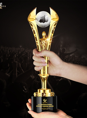 创意金属奖杯定制水晶 奥斯卡小金人奖杯五角星地球定做订制年会