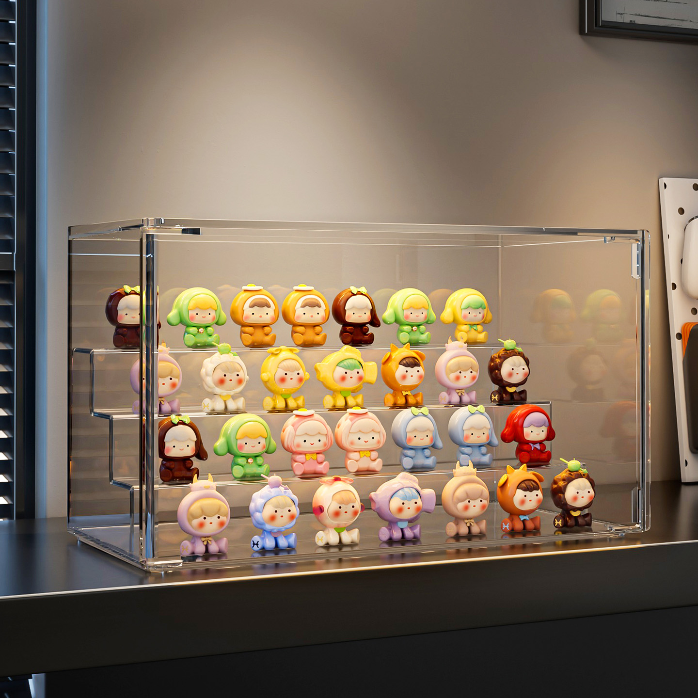 萌粒展示盒透明防尘大容量适用泡泡玛特星星人手办盲盒收纳展示架 - 图2
