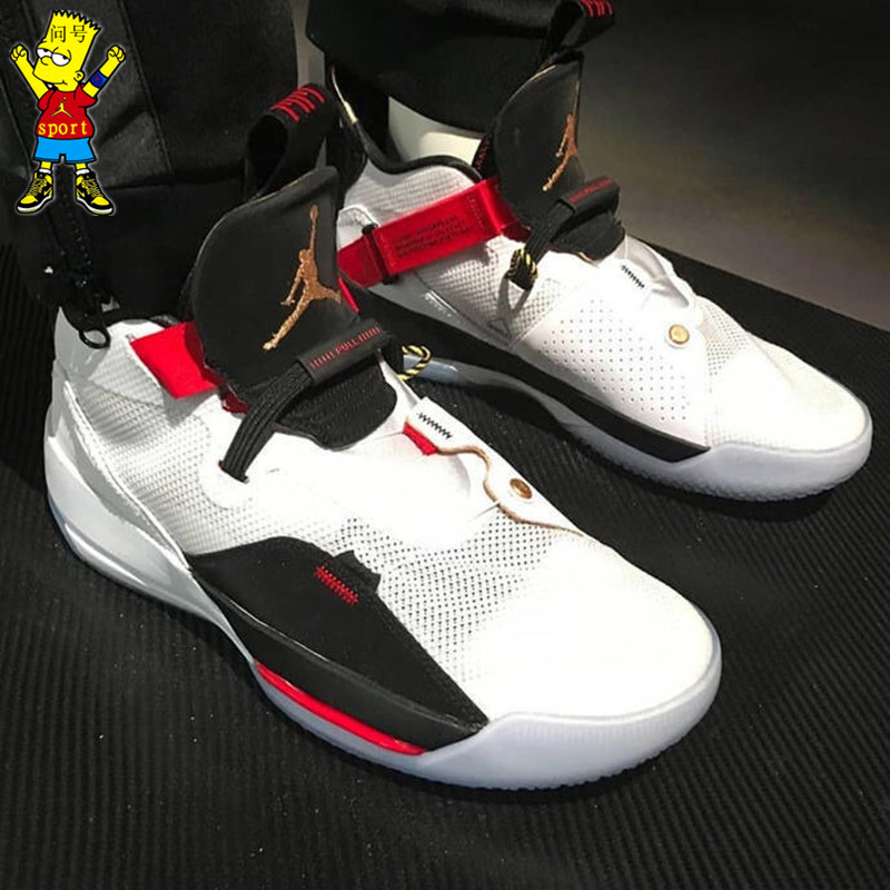 AIR JORDAN XXXIII 男篮球鞋 AJ33乔33代黑白红 BV5072-100 - 图0