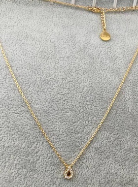 FOLO培育钻石水滴锁骨链超闪