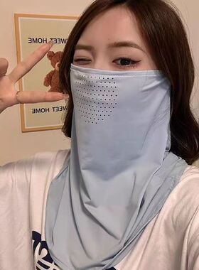 防晒面罩面纱口罩女防紫外线护颈