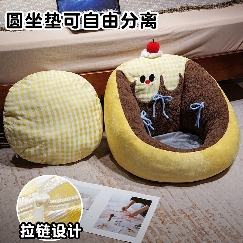 榻榻米蒲团坐垫靠垫一体懒人沙发地板加厚屁垫阳台坐墩飘窗软垫子 - 图2