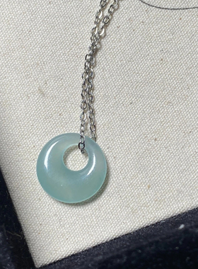 天然翡翠冰种玛瑙玉髓平安扣吊坠