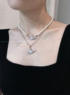 迪小香纯银纯银水波女百搭项链