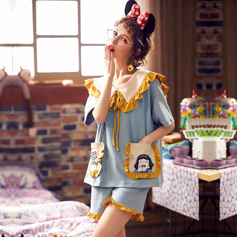 女士纯棉短袖甜美可爱ins风睡衣 乐芙蒂睡衣/家居服套装