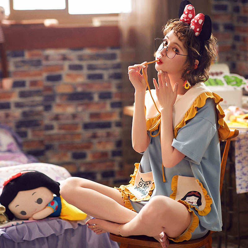 女士纯棉短袖甜美可爱ins风睡衣 乐芙蒂睡衣/家居服套装