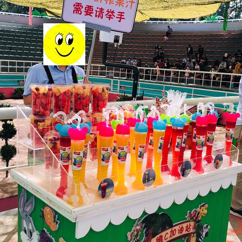 冰饮奶茶店透明饮品杯架鲜榨果汁冰镇饮料台三层阶梯展示架亚克力_虎窝淘