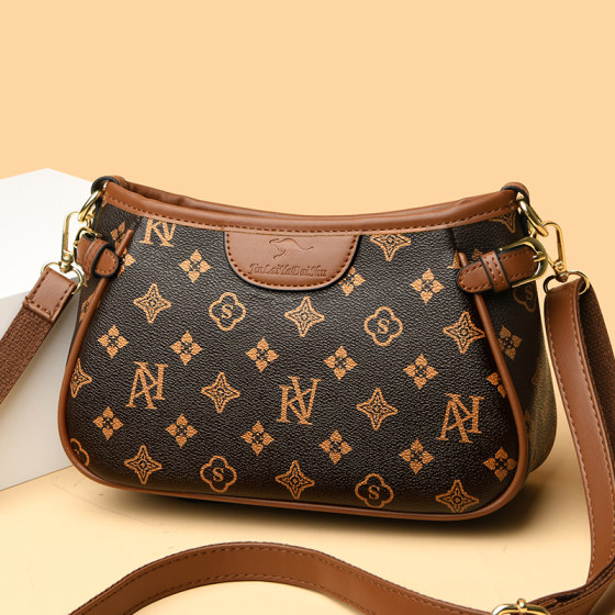 Letter printed ladies small shoulder bag 2026 new style soft leather