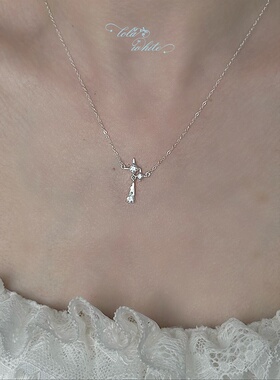 LolaWhite「星云神话」s999足银星星锆石项链锁骨链小众精致独特