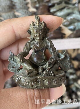 复古藏传佛长寿佛藏佛密宗菩萨居家佛堂装饰小摆件古玩合金佛像