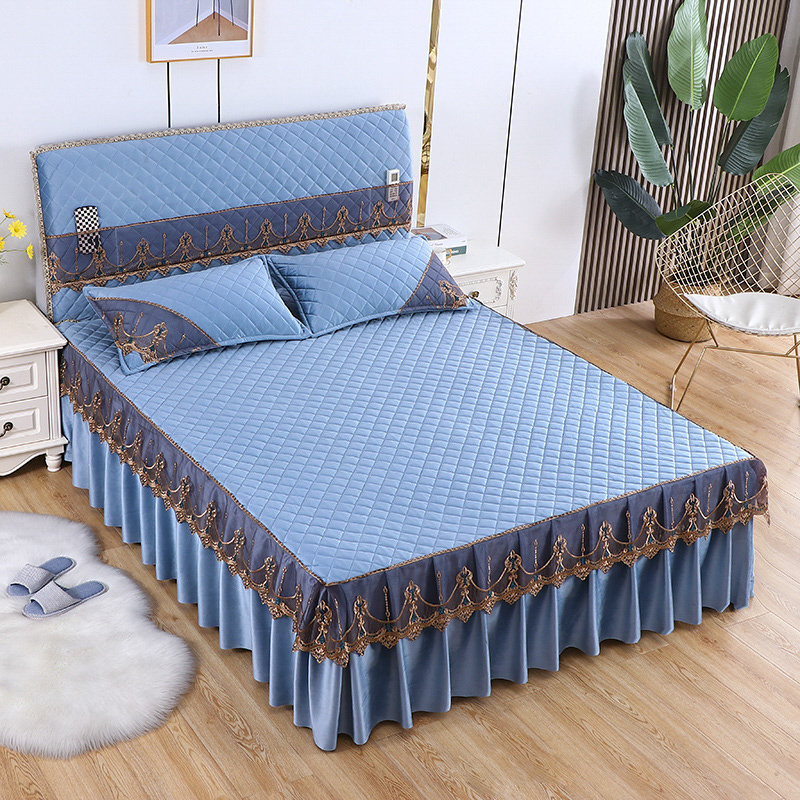 新款水晶绒床裙四件套网红风夹棉加厚全包床罩高档单双人床防尘罩,淘宝优惠券,粉丝福利购,淘宝优惠卷