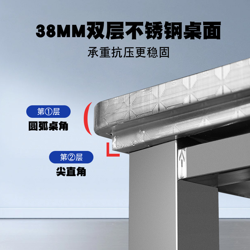 不锈钢桌子家用宿舍出租房学习桌餐桌正方形简易摆摊方桌烤火桌-图2