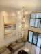 Duplex building large chandelier loft ladder light luxury villa