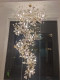 Duplex building large chandelier loft ladder light luxury villa