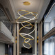 Duplex building living room villa loft stairwell large chandelier