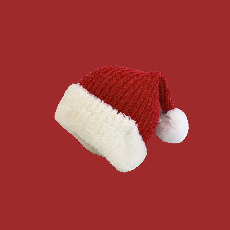 女宝宝毛线帽子冬季男女宝宝护耳帽婴幼儿加绒可爱超萌红色圣诞帽,淘宝优惠券,粉丝福利购,淘宝优惠卷