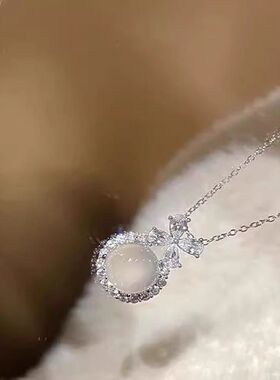 999足银冰透蝴蝶结项链 温妮公主轻奢高级锁骨链送闺蜜生日礼物