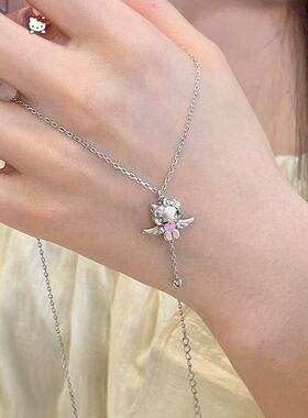 HelloKitty项链女生款纯银吊坠闺蜜项链闺蜜学生党生日礼物送女友