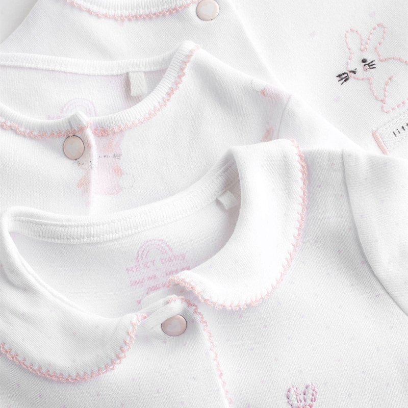 英国进口NEXT女宝宝秋冬舒适哈衣新生婴儿可爱兔子睡衣纯棉连体衣 - 图1
