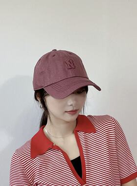韩国东大门秋季新款N字母刺绣棒球帽女休闲百搭显脸小鸭舌帽子潮