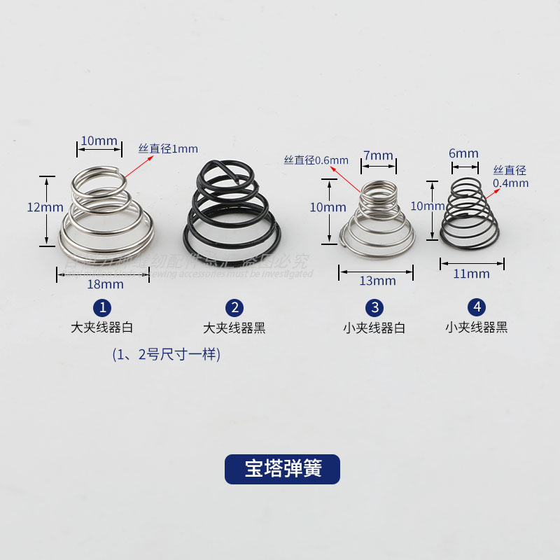 平车夹线器电脑平车夹线片胶帽防松垫片松线钉宝塔弹簧小夹线器-图0