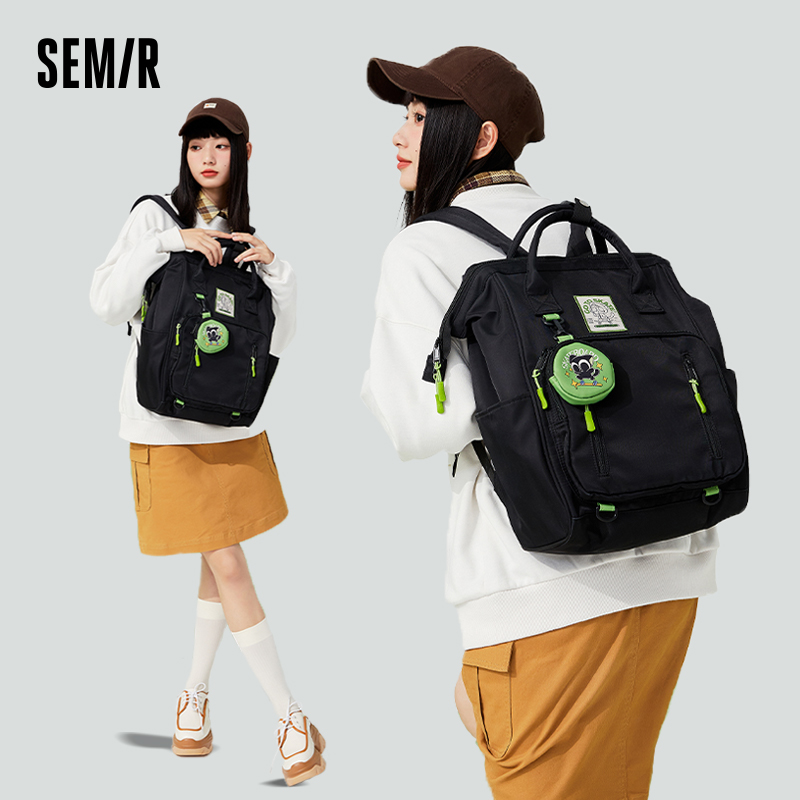 森马女新款罗小黑高中生通勤旅行包 森马箱包双肩背包