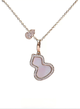 新中式红色葫芦微镶项链