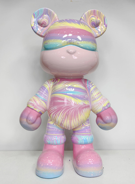 网红流体熊客厅家居摆件 酷酷熊暴力熊DIY成品乔迁礼物兔子存钱罐