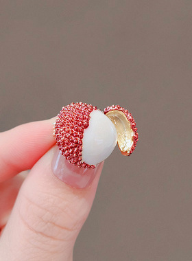 妃子笑荔枝油画胸针高档女款配饰