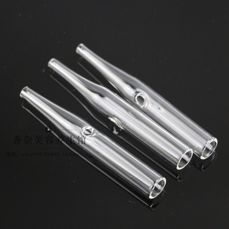 通用加厚吸黑头美容仪器玻璃吸管圆管扁形玻璃吸管毛孔清洁器配件-图0