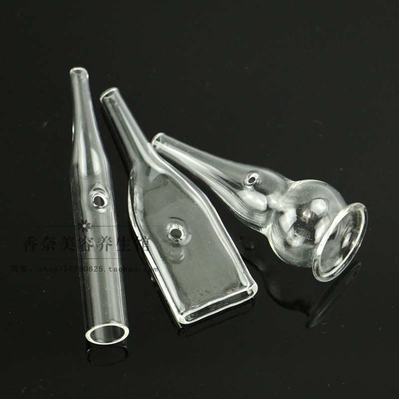 通用加厚吸黑头美容仪器玻璃吸管圆管扁形玻璃吸管毛孔清洁器配件-图1