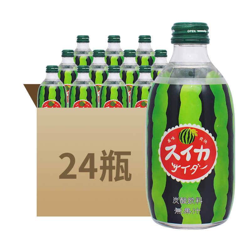 日本进口友升友桝友树农园白桃味菠萝味碳酸饮料汽水300ml*24瓶 - 图0